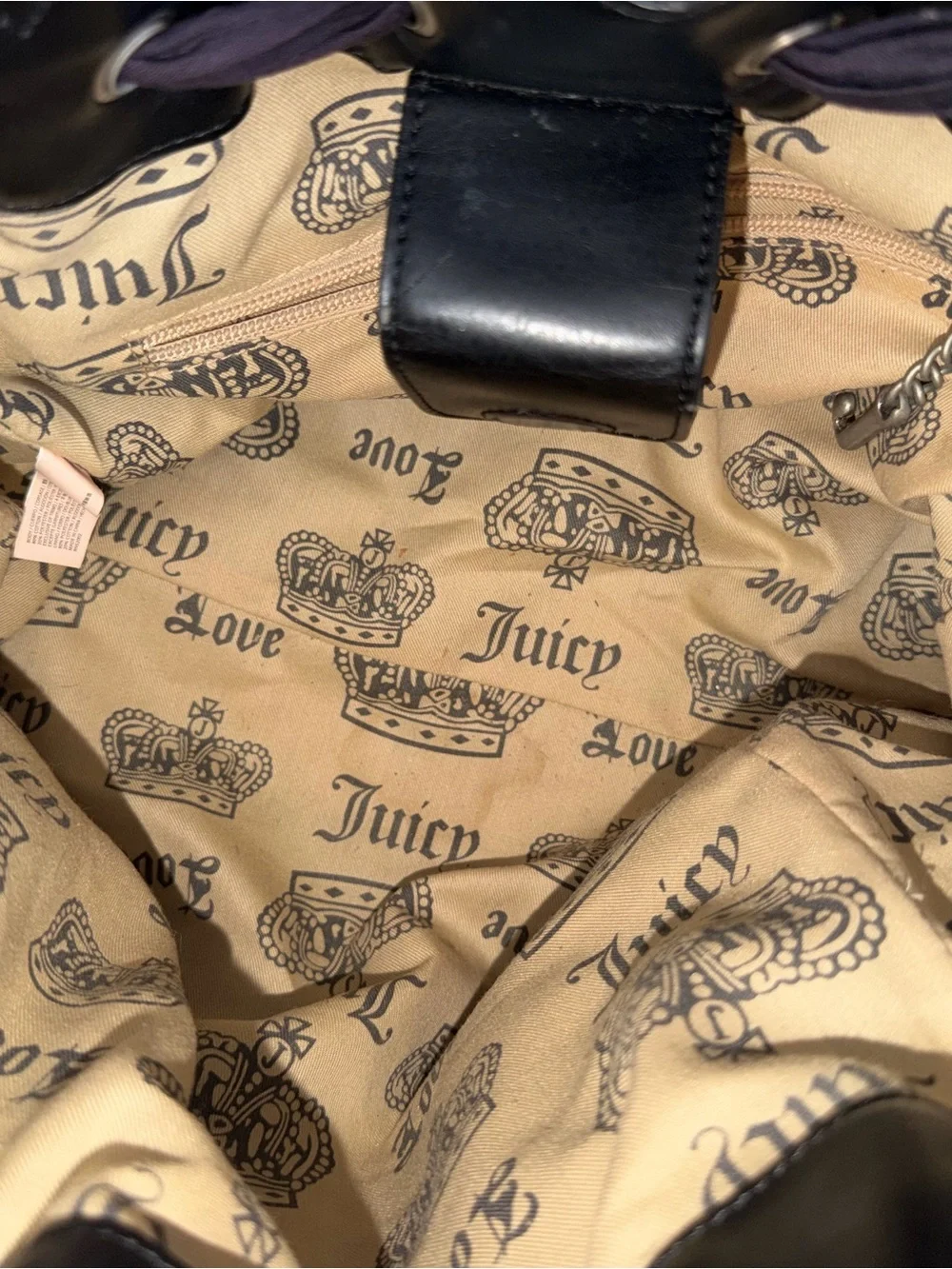 Y2K Juicy Couture Black & Pink Logo Tote Bag